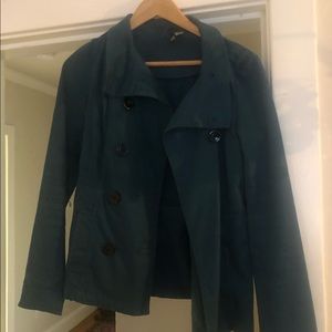 Fitted - deep teal - double breasted - canvas